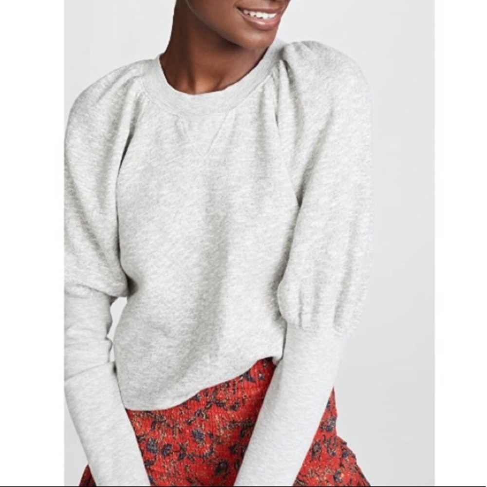 Ulla Johnson Philo Pullover Light Heather Grey Xl - image 1